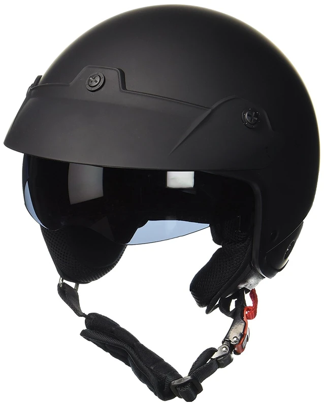 Protectwear Jet helmet H740 with integrated sun visor and shield matt black SizeM