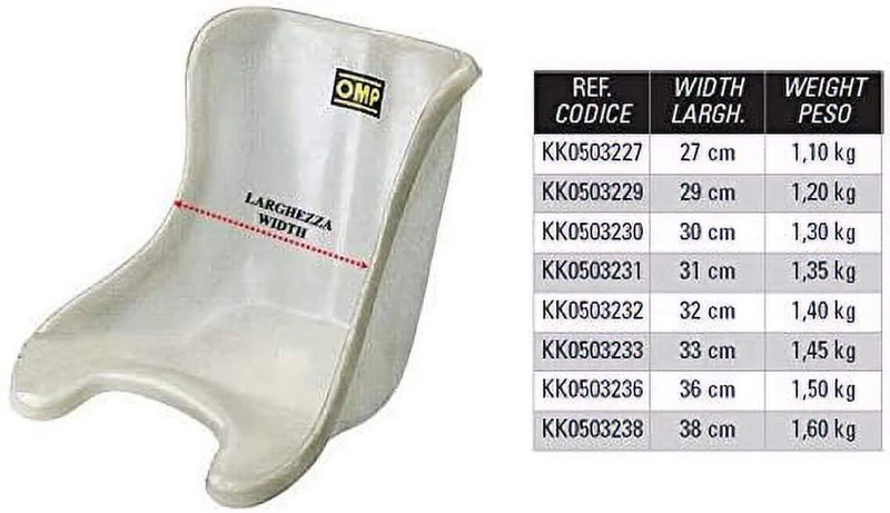 OMP WIDTH 38 CM SEAT KART