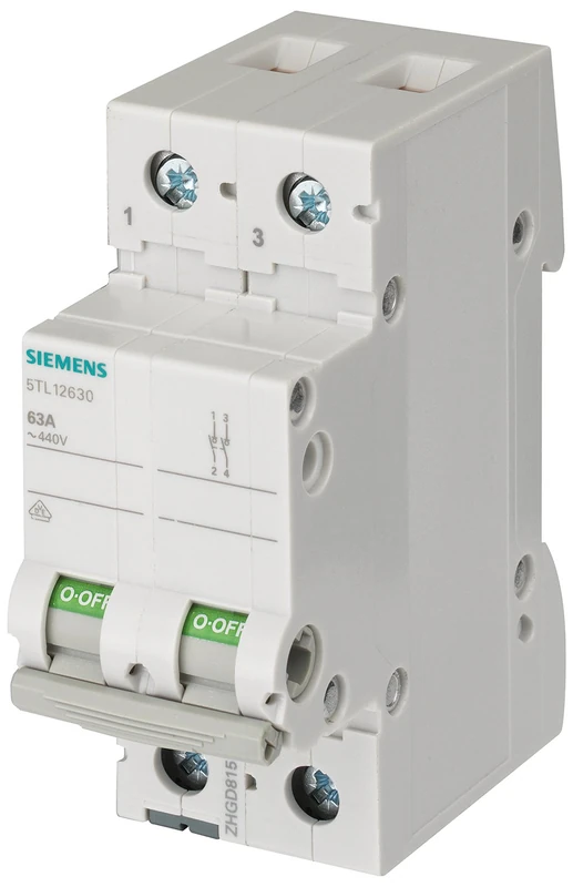 Siemens SENTRON – Switch 70 mm 400 V 2 Modules 35 mm2 2 Poles 63 A