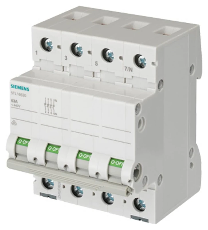 Siemens SENTRON 70 mm 400 V 4 Module 35 mm2 3 Pole + Neutral 63 A