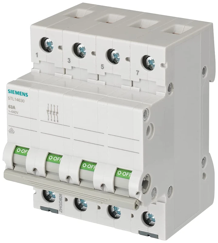 Siemens SENTRON – Switch 70 mm 400 V 3 Modules 35 mm2 4 Pole 63 A