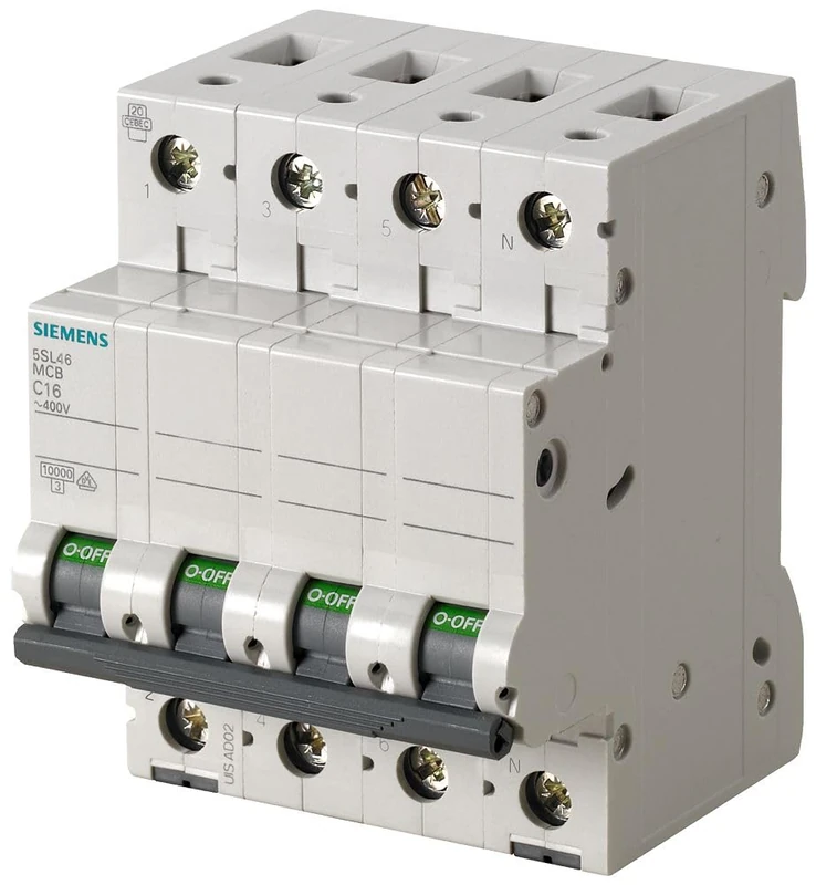 Siemens 5sl4 – Automatic Switch 10 KA curva-b 3 Pole + Neutral 16 A 70 mm