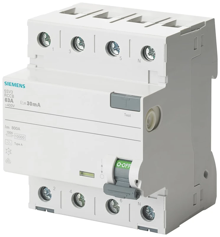 Siemens 5sv – Differential Switch Clase-A 4 Pole 40A 100mA 70mm