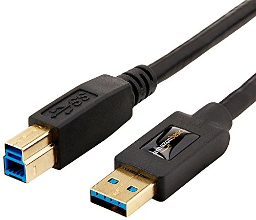 Amazon Basics USB 3.0 Cable USB-A Male to USB-B Male Adapter Cord - 3 Feet (0.9 Meters), Black
