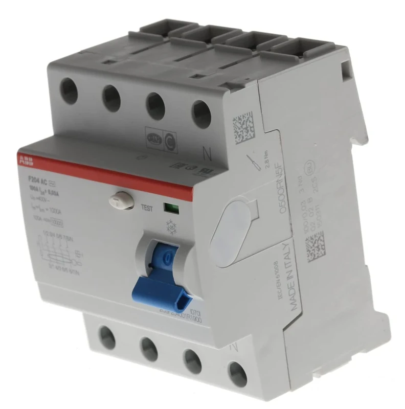 ABB F204AC-100/0.03 4 Pole Residual Current devices RCD, 100 Amp Current 25 Amp Current, 30mA (2CSF204001R1900)