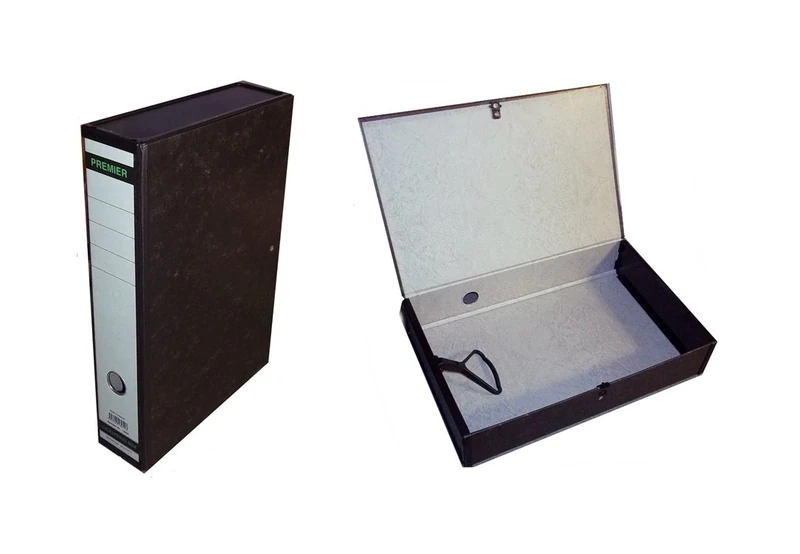 Grey Cloud Box File Foolscap 75mm Spine with Internal Lock Spring Premier 13050 - Image 1
