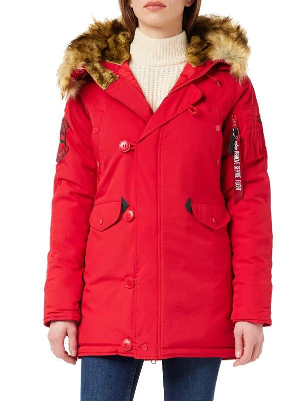 Alpha Industries Women's Explorer Winter Jacket for Ladies, Rouge, X-Small