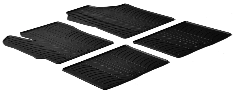Gledring Rubber car mats set LHD compatible with Toyota Yaris 5 doors 2011-2017 & 2017-2020 (T profile 4-pieces + mounting clips)