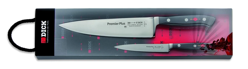 Dick Premier Plus 2-Piece Chefs Knife and Paring Knife Gift Set, Includes 8" Chefs Knife and 3" Paring Knife, Alloy X50CrMoV15 Chromium Stainless Steel, Rockwell Hardness 56° | GH330