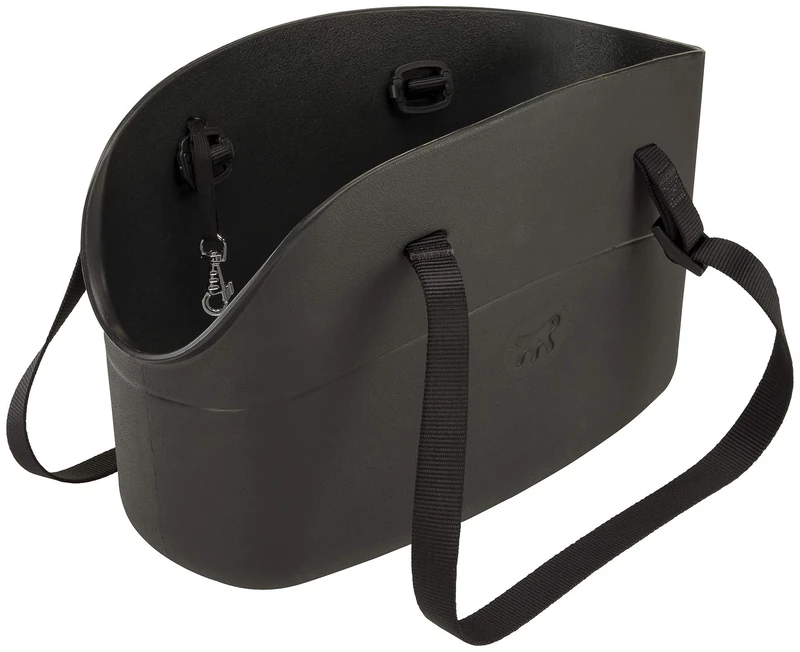 Ferplast Carrier bag for small dogs WITH-ME, EVA, Soft rubber plastic, washable, Adjustable handles, Safety belt included, 21.5 x 43.5 x h 27 cm Black