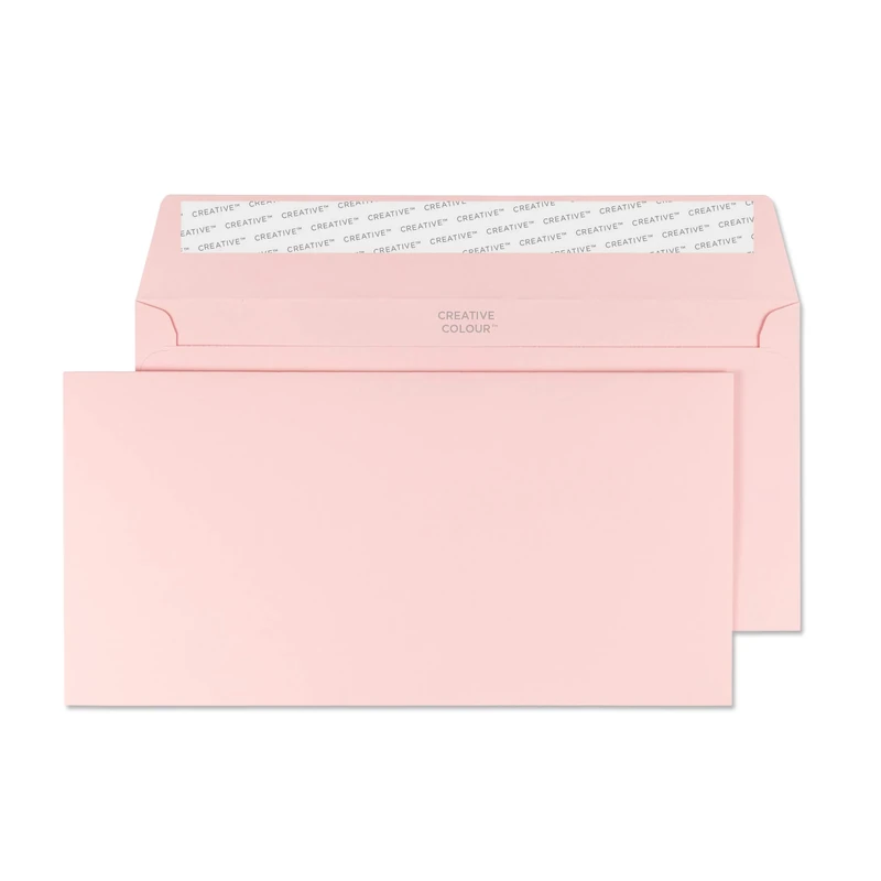 Blake Creative Colour DL+ 114 x 229 mm 120 gsm Peel & Seal Wallet Envelopes (201) Baby Pink - Pack of 500