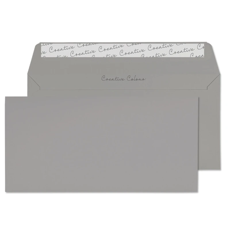 Blake Creative Colour DL+ 114 x 229 mm 120 gsm Peel & Seal Wallet Envelopes (225) Storm Grey - Pack of 500