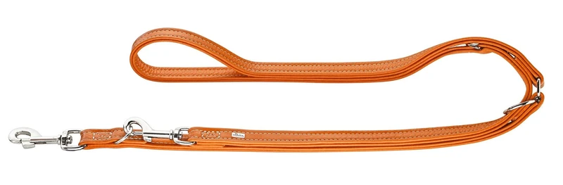 HUNTER Cannes Leather Training Lead Rope, 20 x 200 cm, Medium, Orange