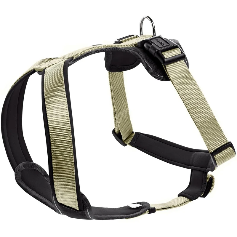 HUNTER NEOPREN dog harness, nylon, padded with neoprene, for sport and leisure,olive / black, nylon, neoprene,73-94,L