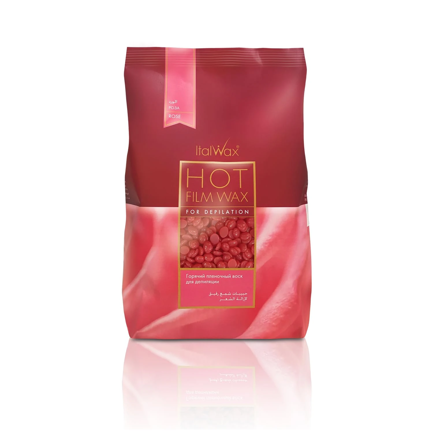 Italwax Rose Hard Wax Beads – 1Kg (2.2 lbs) – Strip-Free, Unscented Hair Removal Wax, Gentle on All Skin Types, Ideal for Bikini Line & Underarms, Professional & Home Use