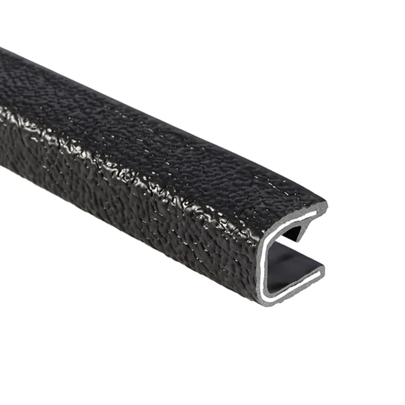 TRIM-LOK - 100B3X1/4-25 Trim-Lok Edge Trim – Fits 1/4” Edge, 1/2” Leg Length, 25’ Length, Black, Pebble Texture – Flexible PVC Edge Protector for Sharp/Rough Surfaces, Easy to Install