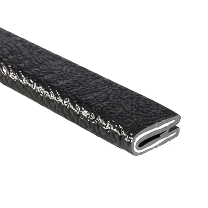Trim-Lok Edge Trim – Fits 1/16” Edge, 9/16” Leg Length, 25’ Length, Black, Pebble Texture – Flexible PVC Edge Protector for Sharp/Rough Surfaces, Easy to Install