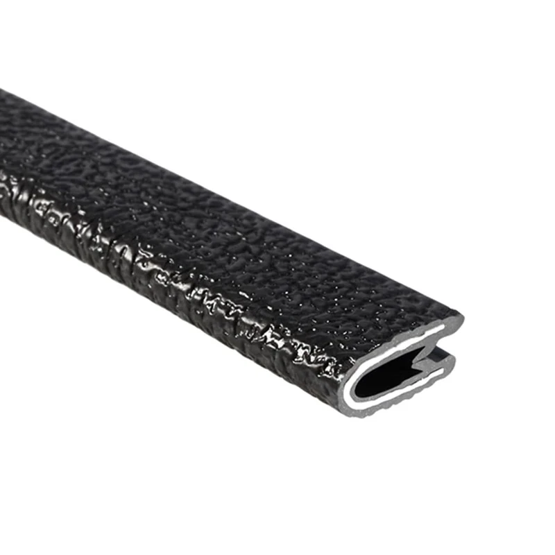 Trim-Lok Edge Trim – Fits 1/16” Edge, 9/16” Leg Length, 25’ Length, Black, Pebble Texture – Flexible PVC Edge Protector for Sharp/Rough Surfaces, Easy to Install
