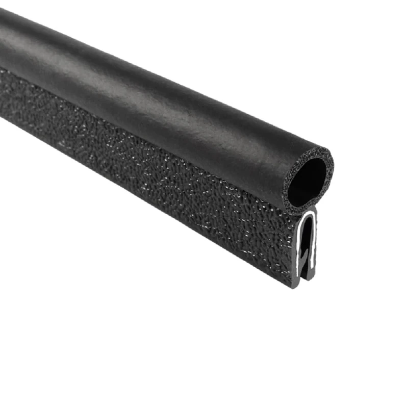 Trim-Lok Trim Seal with Top Bulb – PVC Plastic Trim with EPDM Rubber Bulb Seal – Fits 1/16” Edge, 7/16” Bulb Seal Diameter, 25’ Length
