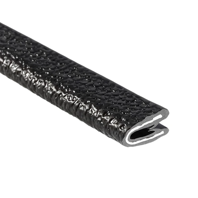 Trim-Lok Edge Trim – Fits 1/32” Edge, 7/16” Leg Length, 25’ Length, Black, Pebble Texture – Flexible PVC Edge Protector for Sharp/Rough Surfaces, Easy to Install, 750B2X1/32-25