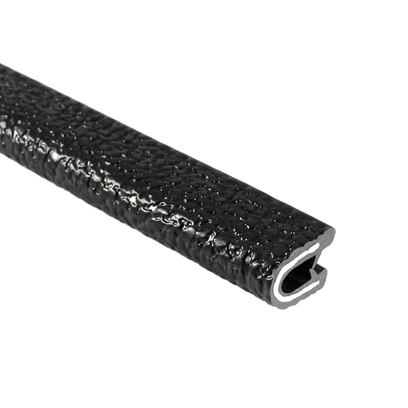Trim-Lok Edge Trim – Fits 1/8” Edge, 7/16” Leg Length, 25’ Length, Black, Pebble Texture – Flexible PVC Edge Protector for Sharp/Rough Surfaces, Easy to Install