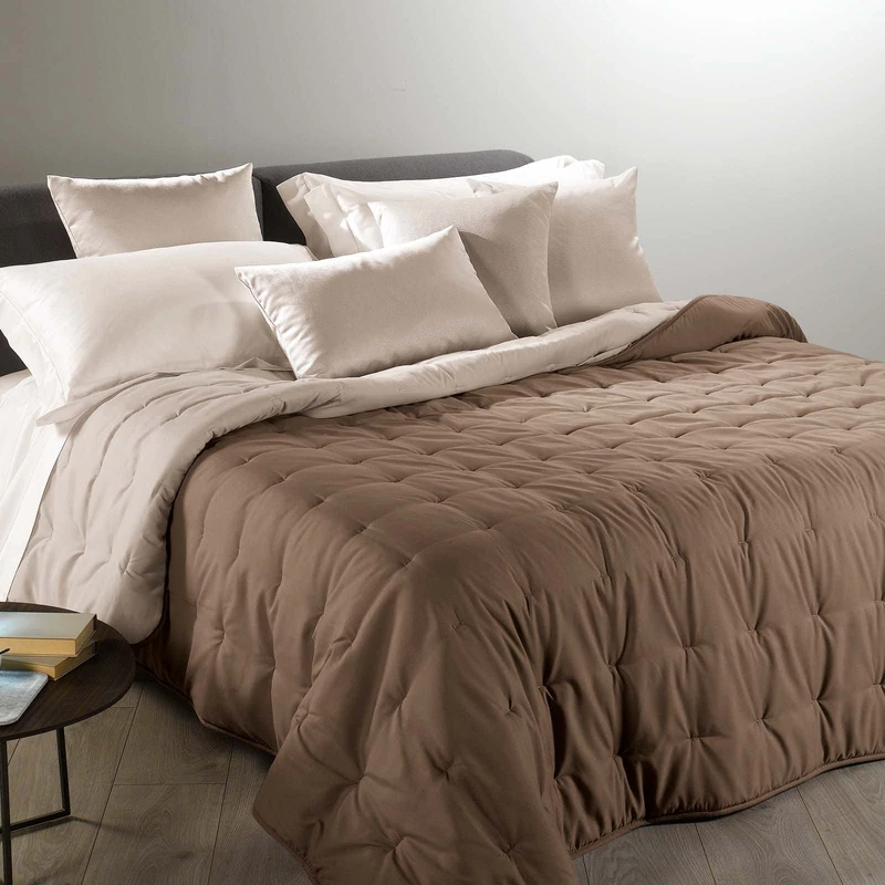 Caleffi 10226 Microfibre Mia Calduccia Half Season Blanket for Double and Half Beds, Mocha