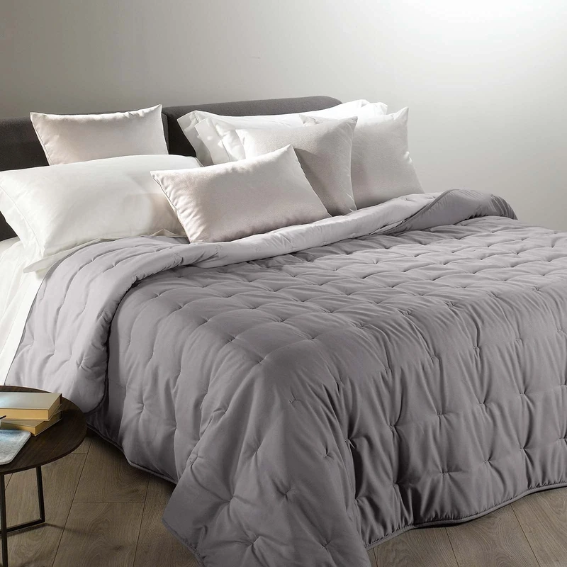 Caleffi 55126 Microfibre Mia Calduccia Half Season Blanket for Double and Half Beds, Grey