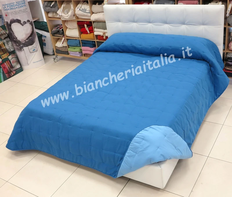 Caleffi 55143 Microfibre Mia Calduccia Half Season Blanket for Single Bed, Blue
