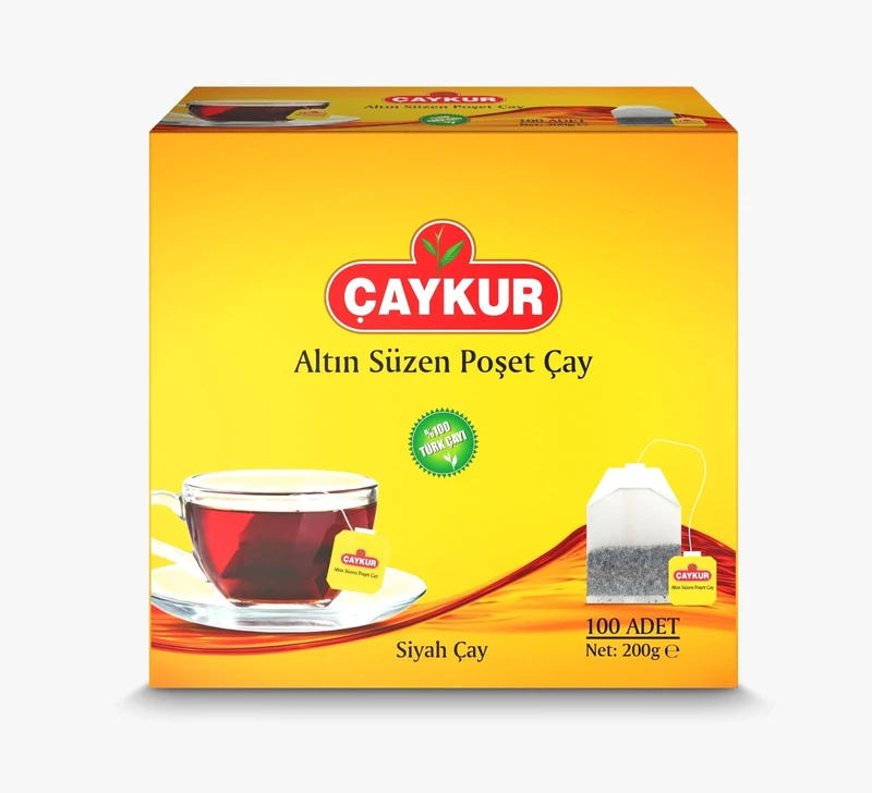ÇAYKUR Black Tea Bags, Altın Suzen Turkish Tea, Individually Wrapped Cup Brew Bags, Bright Red Color, Best Turkish Loose-Leaf Flavor, 100 Tea Bags (200g/ 7.05 oz) - Image 1