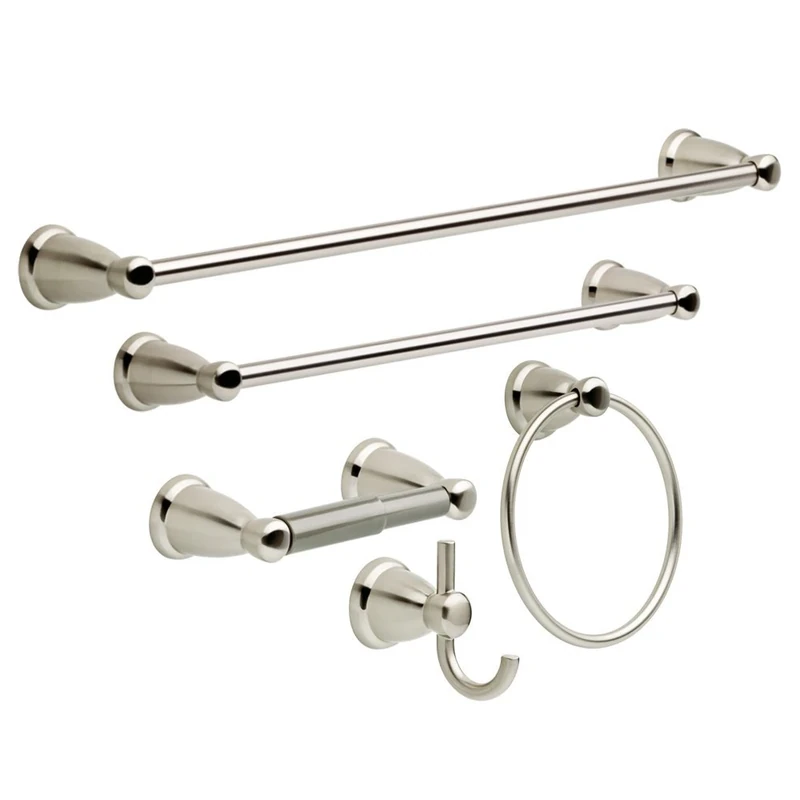 Franklin Brass Kinla 5-Piece Bath Hardware Towel Bar Accessory Set, Satin Nickel