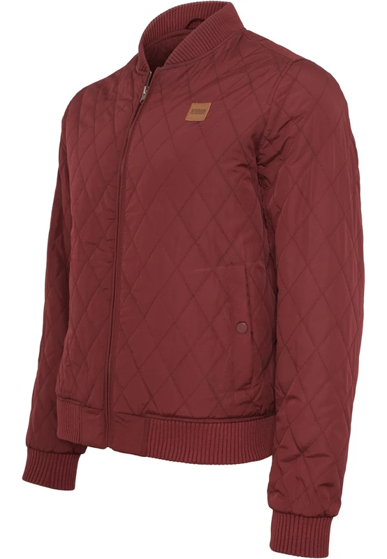 Urban Classics Bekleidung Diamond Quilt Nylon Burgundy (TB862-00606) S Rot