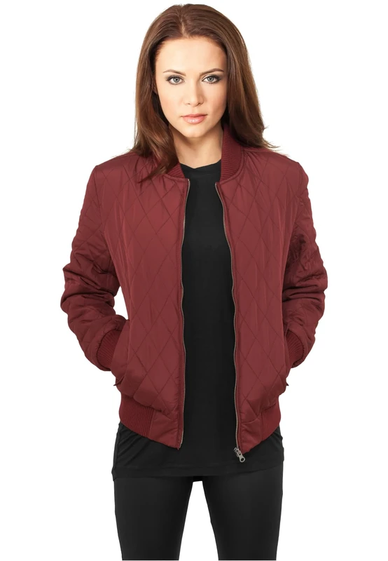 Urban Classics Bekleidung Ladies Diamond Quilt Nylon Burgundy (TB806-00606) XL Rot - Image 1