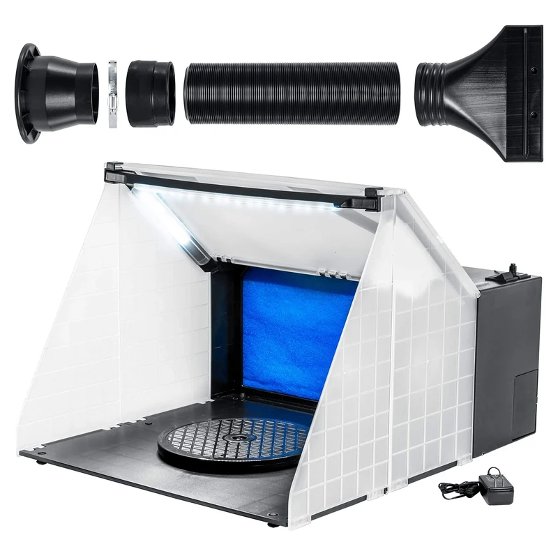 Master Airbrush BrandLighted Portable Hobby Airbrush Spray Booth with LED Lighting for Painting All Art, Cake, Craft, Hobby, Nails, T-shirts & More. Includes Our Exhaust Extension Hose That Extends up to 5.6 Feet. by Master Airbrush