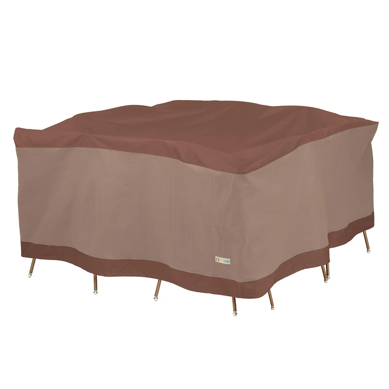 Duck Covers Ultimate Waterproof 74 Inch Square Patio Table with Chairs Cover, Outdoor Table Cover