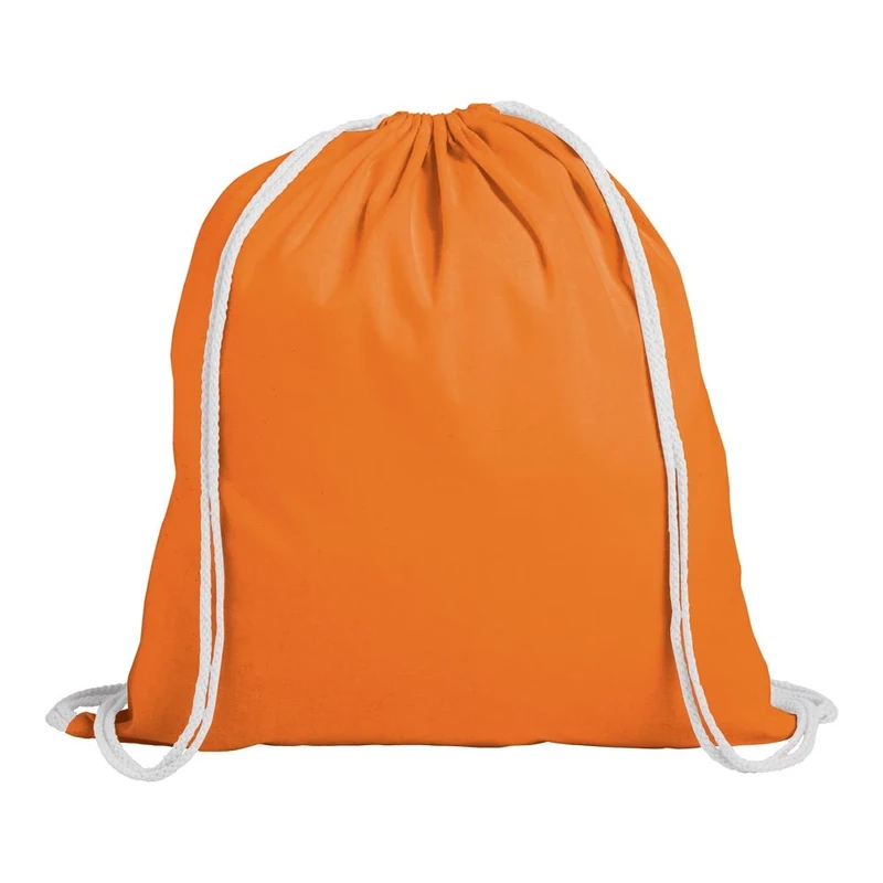 30 Cotton Childrens Drawstring Rucksack - Gym, Swim, Sports, PE, Book Bag (30 x Orange)