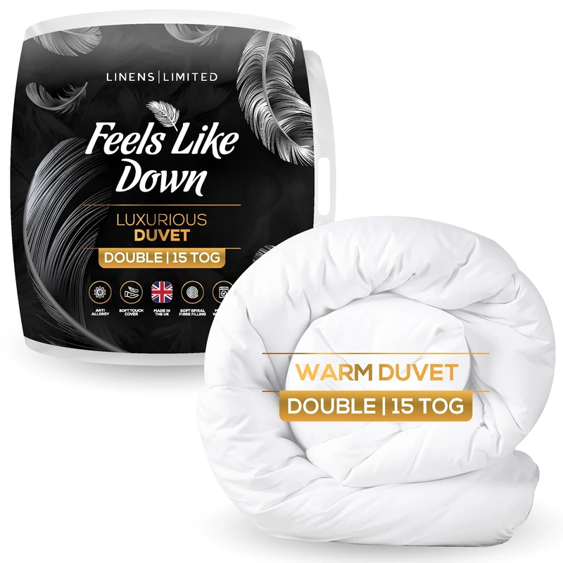 Linens Limited 15 Tog Double Duvet - Feels Like Down, Anti Allergy