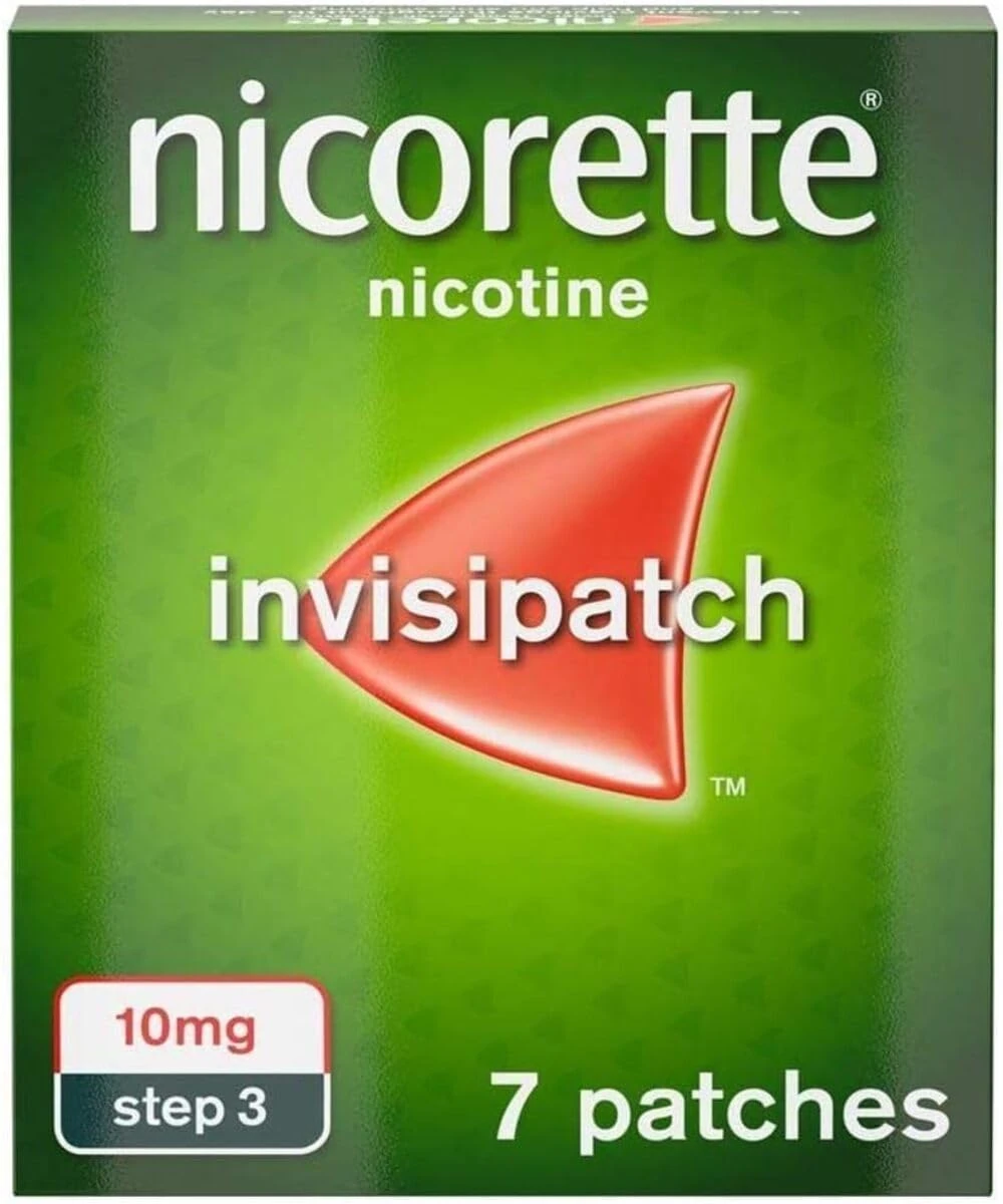 Nicorette InvisiPatch, Nicotine Patches Step 3, 10mg, 7 count, Effective and discreet Stop Smoking and Stop Vaping Aid, Nicotine Patches to Beat Cravings & Withdrawal Symptoms (Quit Smoking or Vaping)