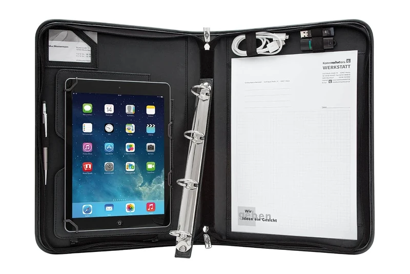 Wedo 58 74901 Elegance A4 Organizer with 4 Ring Mechanism and Universal Holder for 9.7-10.5 inch Tablet