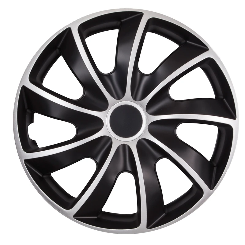 NRM KO093 Quad Wheel Trims Bi-Colour Black/Silver 14 Inch Set of 4