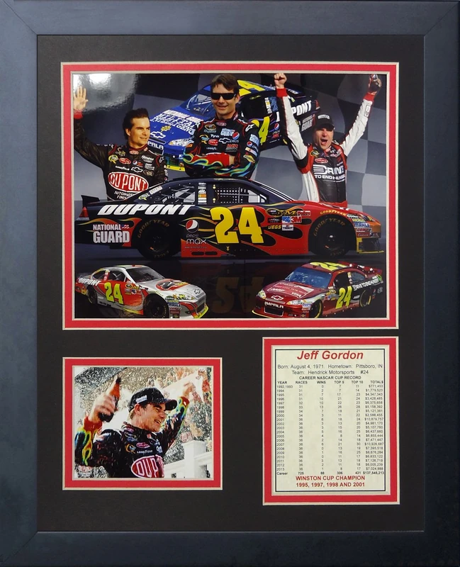 Legends Never Die "Jeff Gordon Framed Photo Collage, 11 x 14-Inch - Image 1