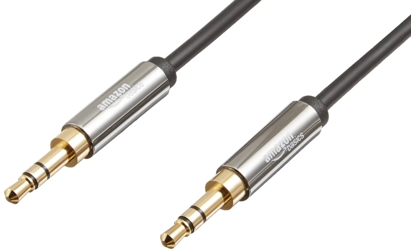 Amazon Basics 3.5mm Aux Audio Cable - Gold-Plated - 1.2m