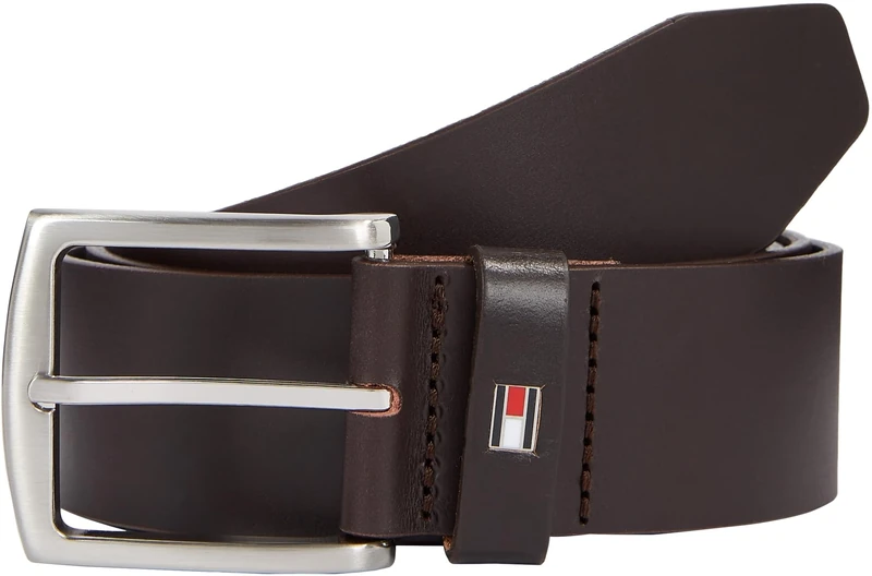 Tommy Hilfiger Men's New Denton Leather Belt - Brown, 105