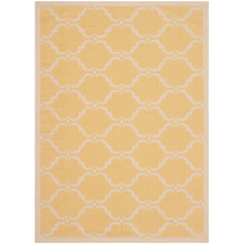 Safavieh Trellis Indoor/Outdoor Woven Rectangle Area Rug, Courtyard Collection, CY6009, in Yellow / Beige, 79 X 152 cm for Garden, Patio or Any Outdoor Space