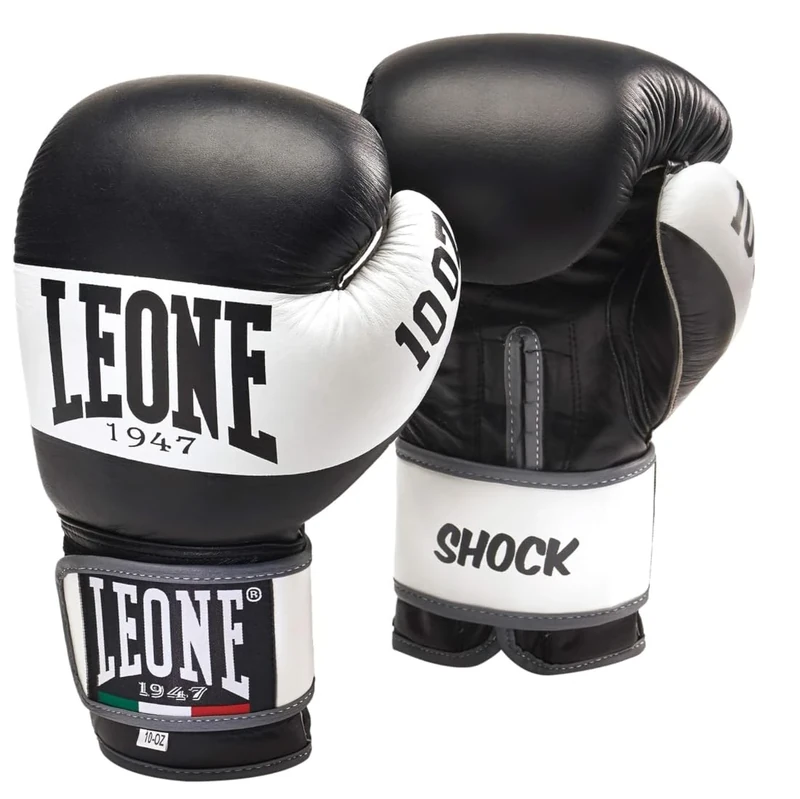 LEONE 1947, Shock Boxing Gloves, Unisex Adult, Black, 10 OZ, GN047