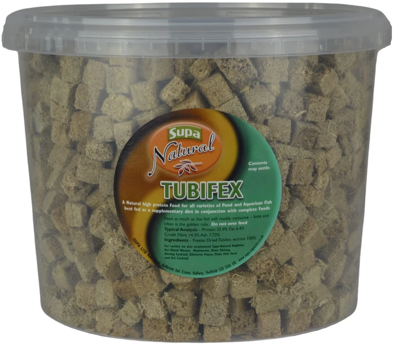 Supa Natural Tubifex, 3 Litre Bucket, Highly Nutritious Protein Rich Food, Suitable For Aquarium And Pond Fish,