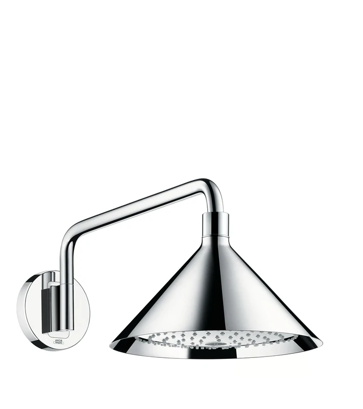 AXOR Duschkopf Head 240 2JET DES.by Front 26021000 240 mm, with Shower arm 400 mm, Chrome-Plated