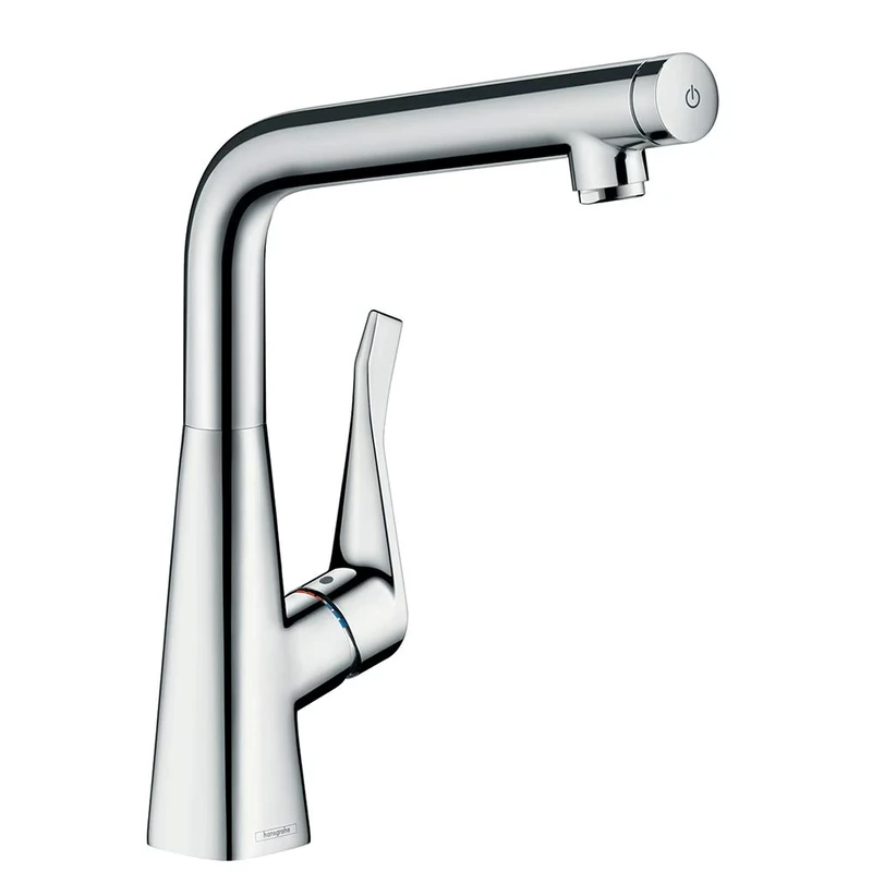 hansgrohe Metris Select kitchen tap 320 with selectable swivel range and start/stop push button, chrome 14883000