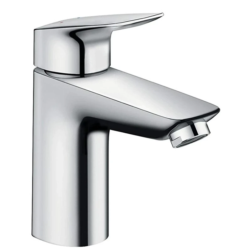 hansgrohe Logis - bathroom tap without waste, bathroom sink tap with spout height 93 mm, basin mixer tap water-saving (EcoSmart), chrome, 71101000