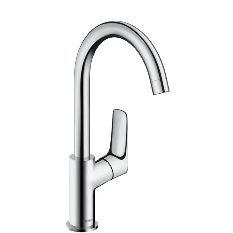 hansgrohe 71131000 Logis Basin tap 210, Swivel, Without Waste, Chrome, spout Height 210 mm