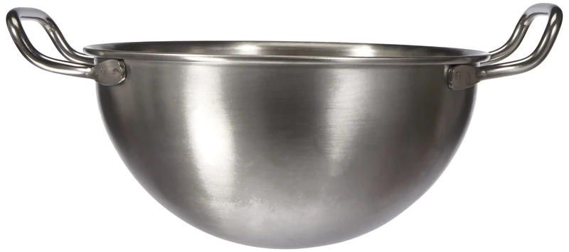 Pentole Agnelli Stainless Steel Bastardella Hemispherical Mixing Bowl With 2 Handle, Diameter 22 Cm.
